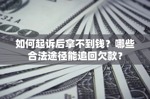 武汉如何起诉后拿不到钱？哪些合法途径能追回欠款？