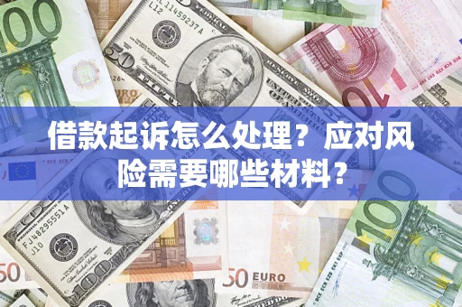 武汉借款起诉怎么处理？应对风险需要哪些材料？