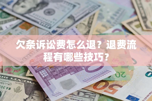 武汉欠条诉讼费怎么退？退费流程有哪些技巧？