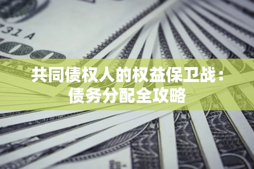 武汉共同债权人的权益保卫战：债务分配全攻略